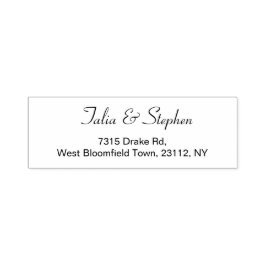 Eenvoudig zwart wit elegant script retourneert bru  zelfinktende stempel