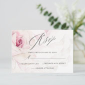 Eenvoudig zwart-wit elegant Script Weddenschap RSVP Kaartje (Staand voorkant)