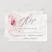 Eenvoudig zwart-wit elegant Script Weddenschap RSVP Kaartje (Voorkant / Achterkant)