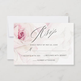 Eenvoudig zwart-wit elegant Script Weddenschap RSVP Kaartje