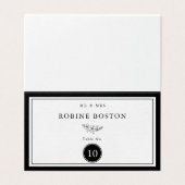 Eenvoudig zwart-wit elegant tafelnummer (Buitenkant ongevouwen)