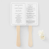 Eenvoudig zwart-wit Elegant trouwprogramma Handwaaier (Voorkant en achterkant)