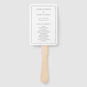 Eenvoudig zwart-wit Elegant trouwprogramma Handwaaier (Voorkant)