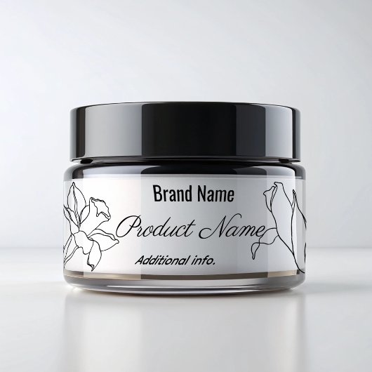 Eenvoudig zwart-wit Elegant Waterfles Etiket