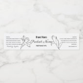 Eenvoudig zwart-wit Elegant Waterfles Etiket (Enkel label)