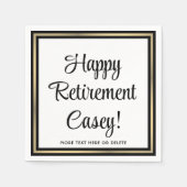 Eenvoudig zwart, wit en goud bij de aftredingspart servet (Voorkant)