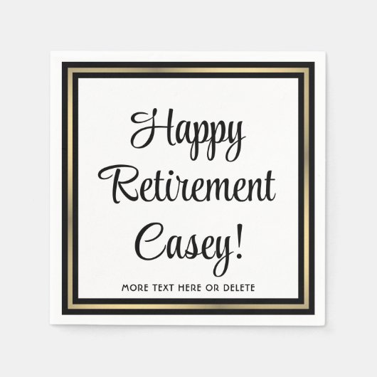 Eenvoudig zwart, wit en goud bij de aftredingspart servet (Voorkant)