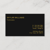 Eenvoudig zwart-wit en goudmonogram visitekaartje (Achterkant)