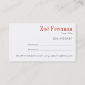 Eenvoudig | Zwart-wit en rood | Verwijzing (Achterkant)