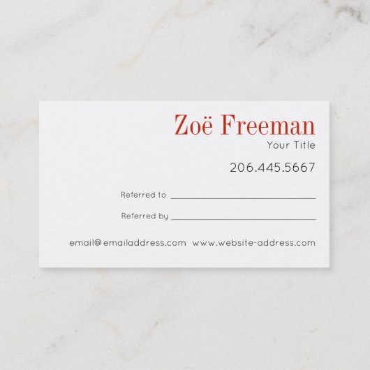 Eenvoudig | Zwart-wit en rood | Verwijzing (Achterkant)