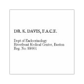 Eenvoudig zwart & wit Endocrinoloog Dokter Adres Rubberstempel (Afrduk)