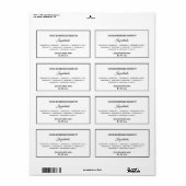 Eenvoudig zwart-wit etiket van ingrediënten (Full Sheet)