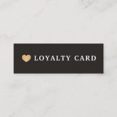 Eenvoudig zwart-wit Faux Gold Heart Klantenkaartje (Voorkant)