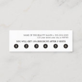 Eenvoudig zwart-wit Faux Gold Heart Klantenkaartje (Achterkant)