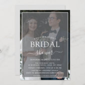 Eenvoudig zwart-wit faux Vellum-effect foto Kaart (Voorkant / Achterkant)