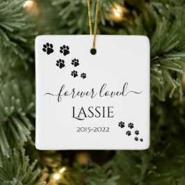 Eenvoudig zwart wit Forever geliefd Pet Memorial Keramisch Ornament