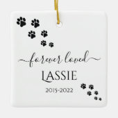 Eenvoudig zwart wit Forever geliefd Pet Memorial Keramisch Ornament (Voorkant)