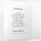 Eenvoudig zwart-wit foto begrafenisprogramma drieluik uitnodiging (Binnenzijde eerst)