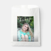 Eenvoudig zwart-wit fotomodern Afstuderen Bedankzakje (Voorkant)