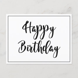 Eenvoudig Zwart Wit Gefeliciteerd met je verjaarda Briefkaart