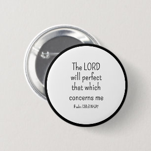 Eenvoudig zwart-wit geloof in God Bijbelvers Ronde Button 5,7 Cm