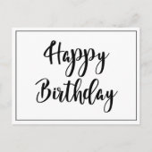 Eenvoudig Zwart Wit Gelukkig Verjaardag  Briefkaart (Voorkant)