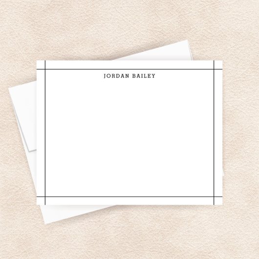 Eenvoudig Zwart Wit Geometrisch Modern Professione Notitiekaartje