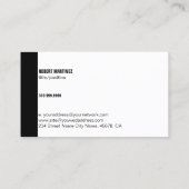 Eenvoudig zwart-wit geometrisch ontwerp visitekaartje (Achterkant)