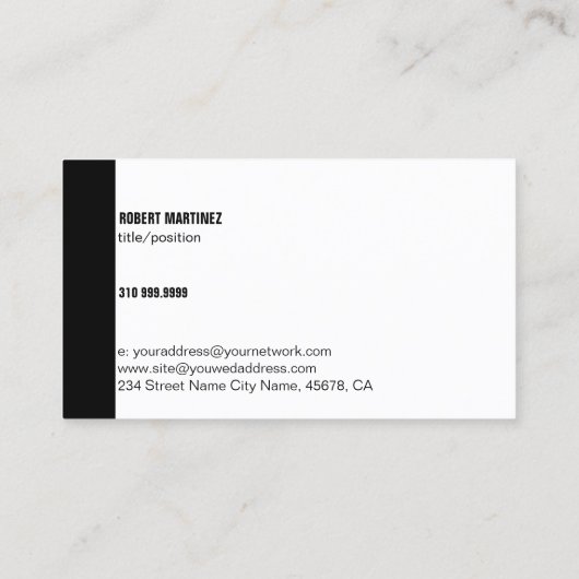 Eenvoudig zwart-wit geometrisch ontwerp visitekaartje (Achterkant)