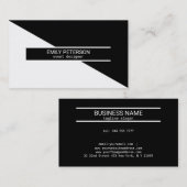 Eenvoudig zwart-wit geometrisch ontwerp visitekaartje (Voorkant / Achterkant)
