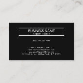 Eenvoudig zwart-wit geometrisch ontwerp visitekaartje (Achterkant)