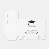 Eenvoudig zwart-wit Gepersonaliseerd Afstuderen Bedankdoosjes (Uitgevouwen)