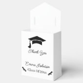 Eenvoudig zwart-wit Gepersonaliseerd Afstuderen Bedankdoosjes (Geopend)