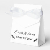 Eenvoudig zwart-wit Gepersonaliseerd Afstuderen Bedankdoosjes (Voorkant Zijde)