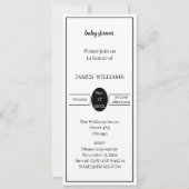 Eenvoudig zwart-wit gepersonaliseerd Baby shower Kaart (Voorkant)