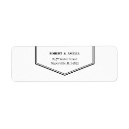 Eenvoudig zwart-wit gepersonaliseerd retouradres etiket