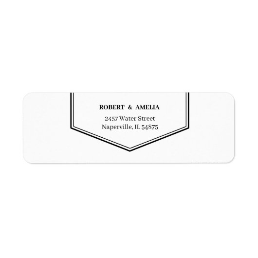 Eenvoudig zwart-wit gepersonaliseerd retouradres etiket (Voorkant)