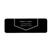 Eenvoudig zwart-wit gepersonaliseerd retouradres