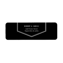 Eenvoudig zwart-wit gepersonaliseerd retouradres etiket