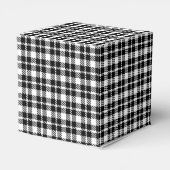 Eenvoudig zwart-wit geruit gingham patroon bedankdoosjes (Achterkant)