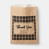 Eenvoudig zwart-wit geruit gingham patroon bedankzakje (Voorkant)