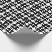 Eenvoudig zwart-wit geruit gingham patroon cadeaupapier (Hoek)