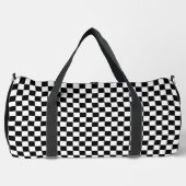 Eenvoudig zwart-wit geruit patroon plunjezak (Voorkant)