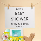 Eenvoudig zwart wit geschenken Kaarten Baby shower Poster