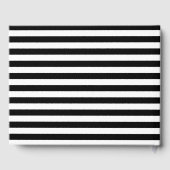 Eenvoudig zwart-wit gestreepte bruiloft gastenboek (Achterkant)