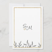 Eenvoudig zwart wit goud gebladerte Save the Date Kaart (Achterkant)