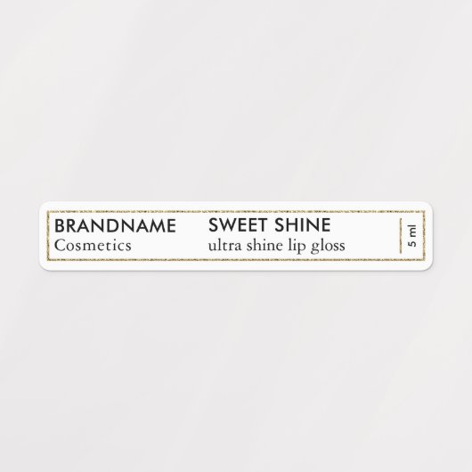 Eenvoudig zwart & wit goud Glitter Lip Gloss merk Labels (Design 1)