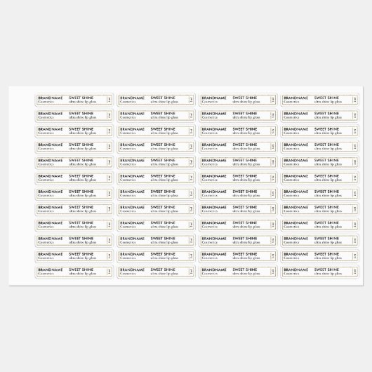 Eenvoudig zwart & wit goud Glitter Lip Gloss merk Labels (Vel)