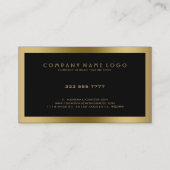 Eenvoudig zwart wit goud Lijst Visitekaartje (Achterkant)