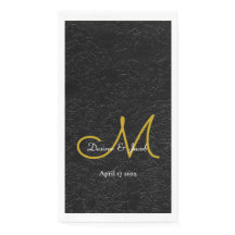 Eenvoudig zwart-wit goudbruine bruidsmonogram